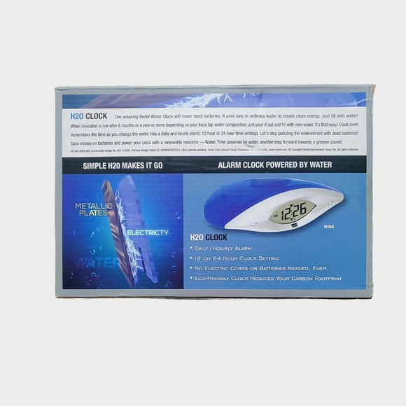 Bedol Recyclable & Eco-Friendly Water Clock Alarm Clock Powered by Water NIB - Picture 2 of 8